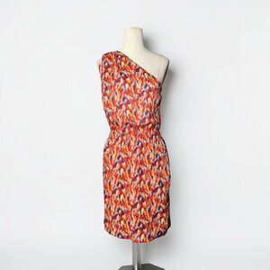 BCBGeneration One Shoulder Abstract Print Mini Dress XS